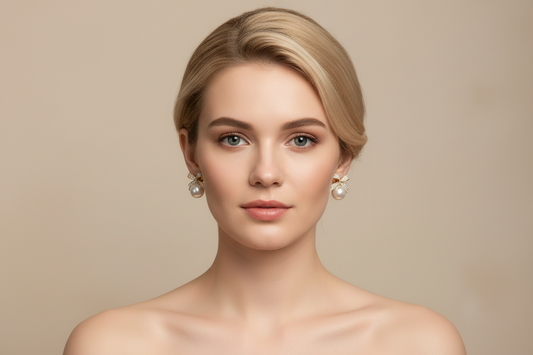Bow Pearl Drop Studs
