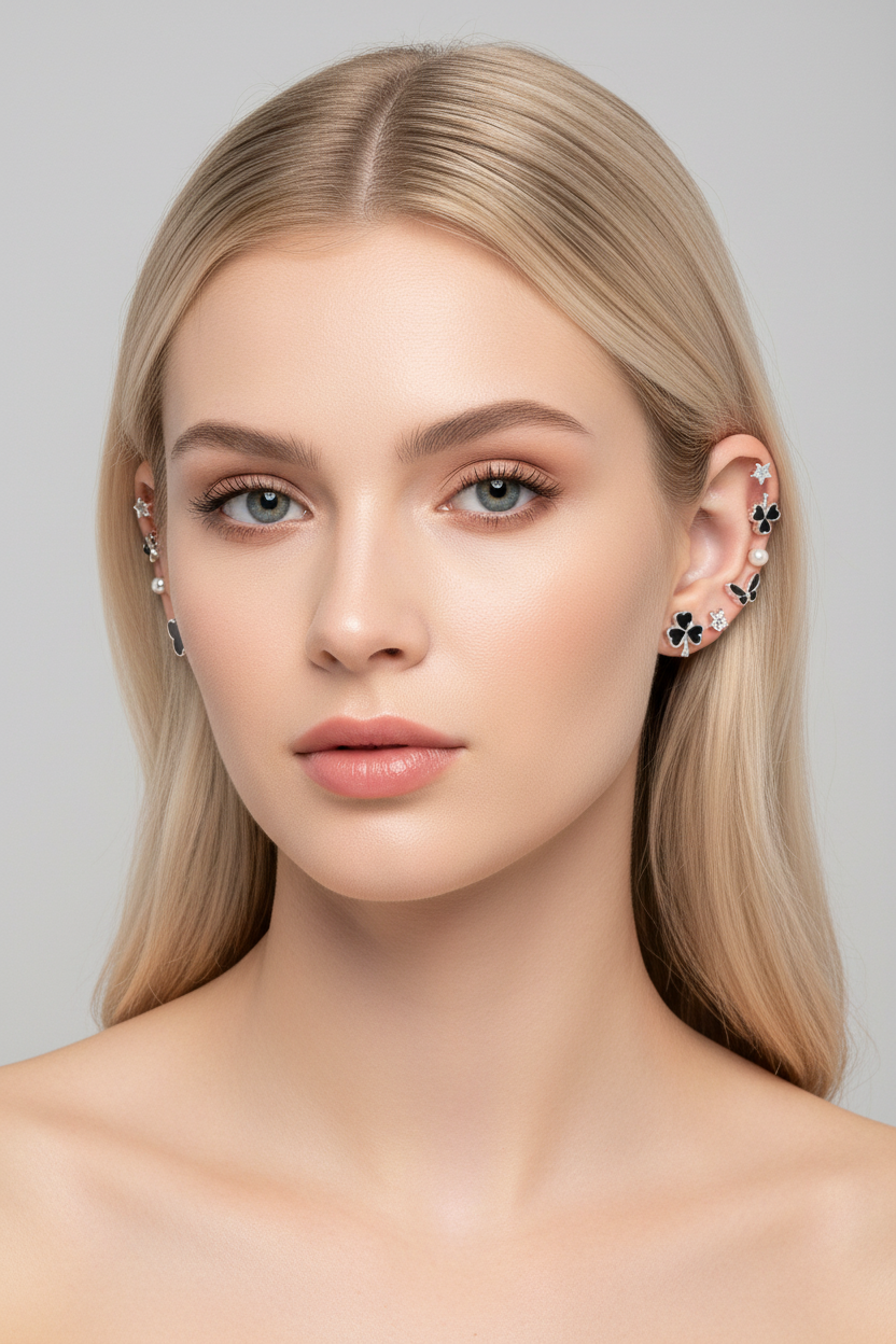 Black Clover Mix Stud Set 7 pairs