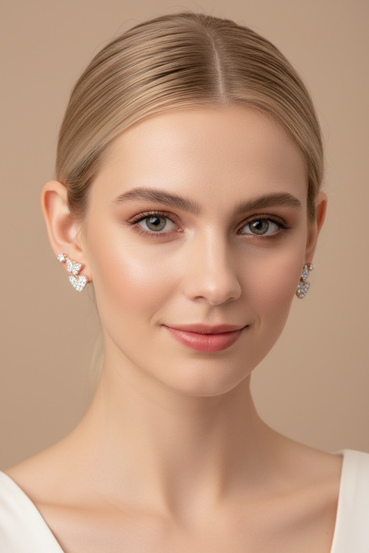 Heart & Butterfly Stud Set