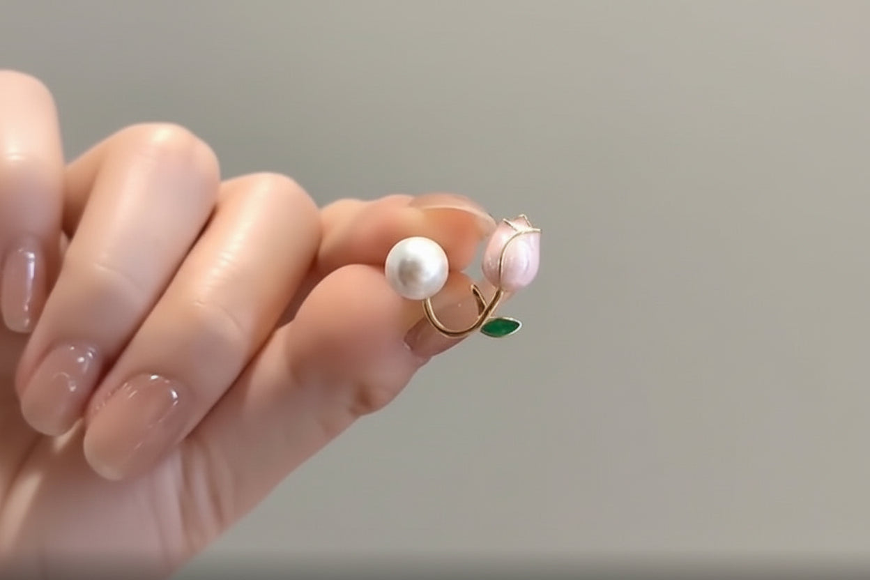 Rose Pearl Studs