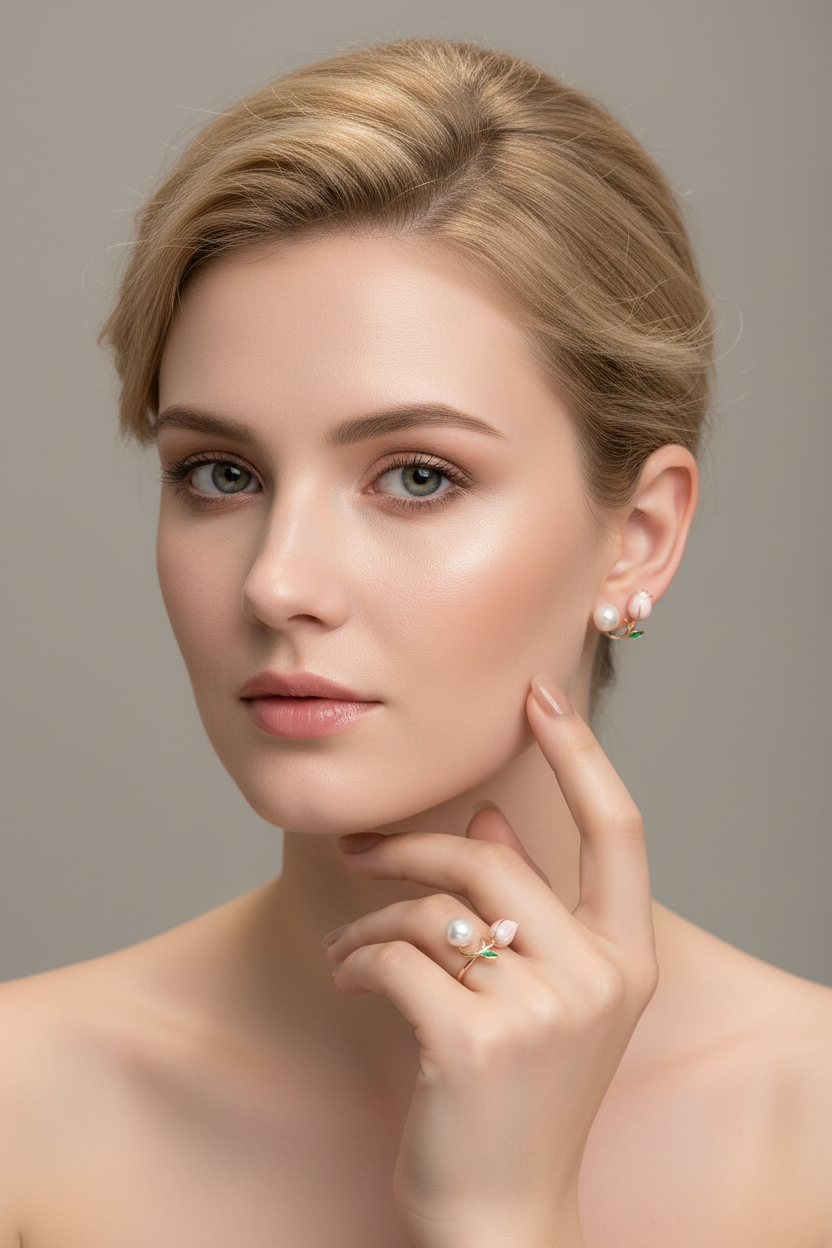 Rose Pearl Studs