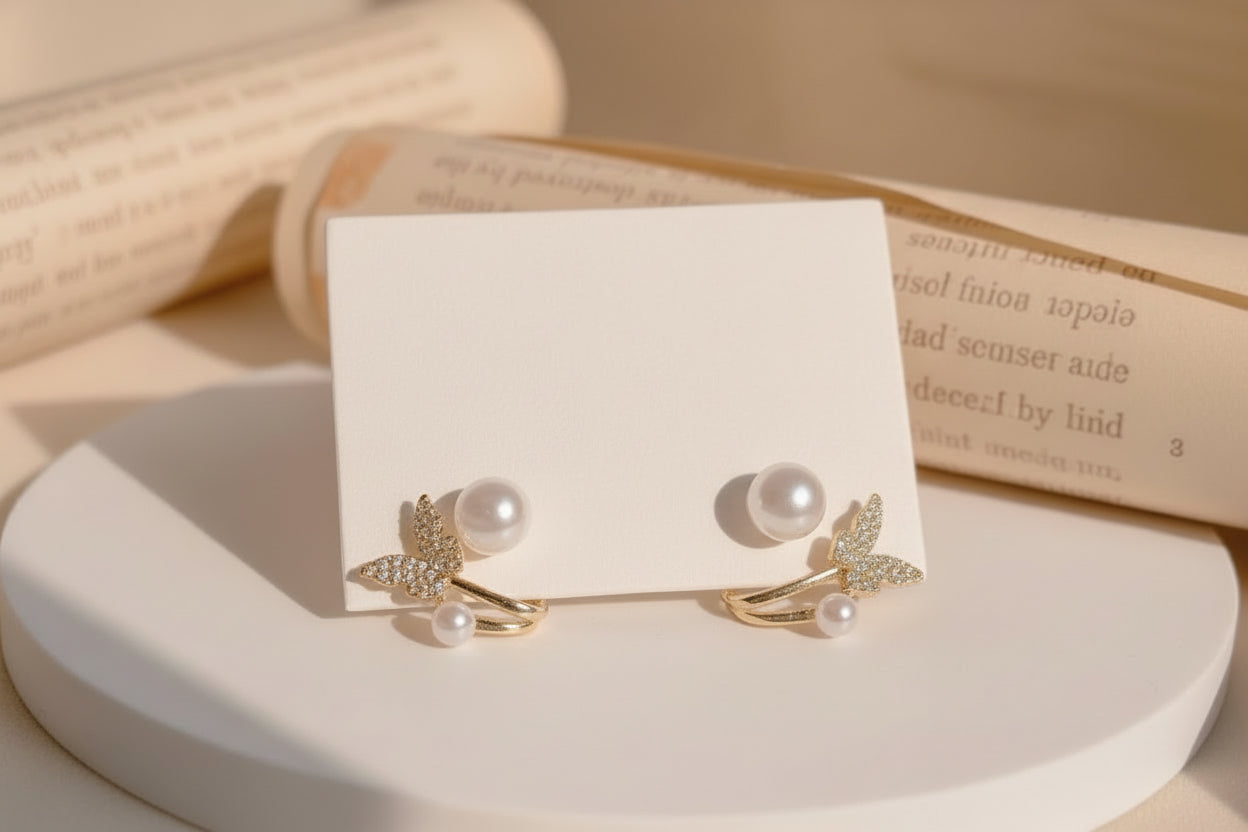 Pearl Butterfly Ear Cuffs