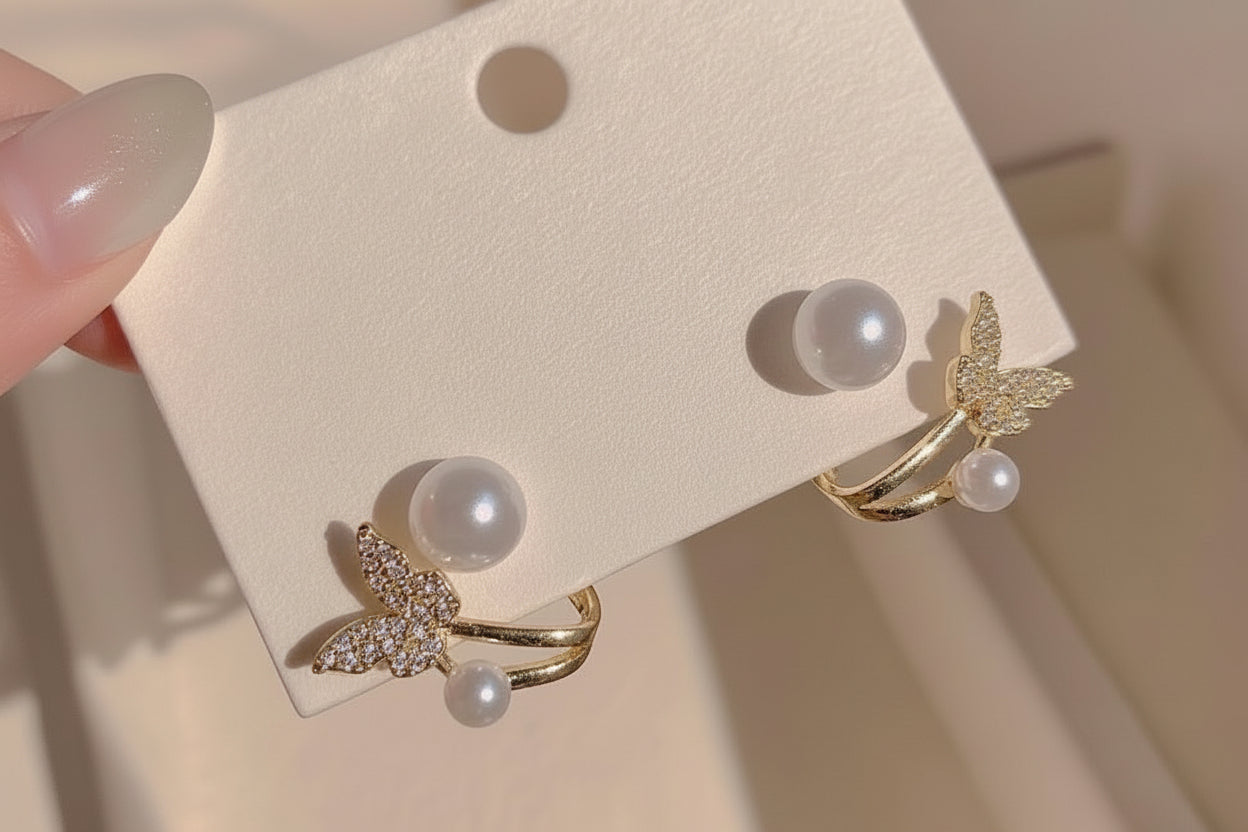 Pearl Butterfly Ear Cuffs