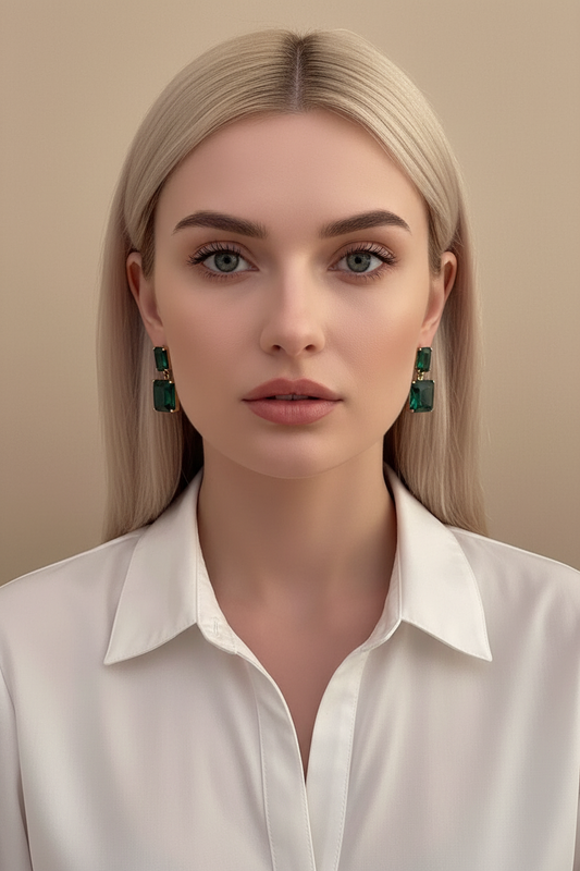 Emerald Duo Drop Earrings
