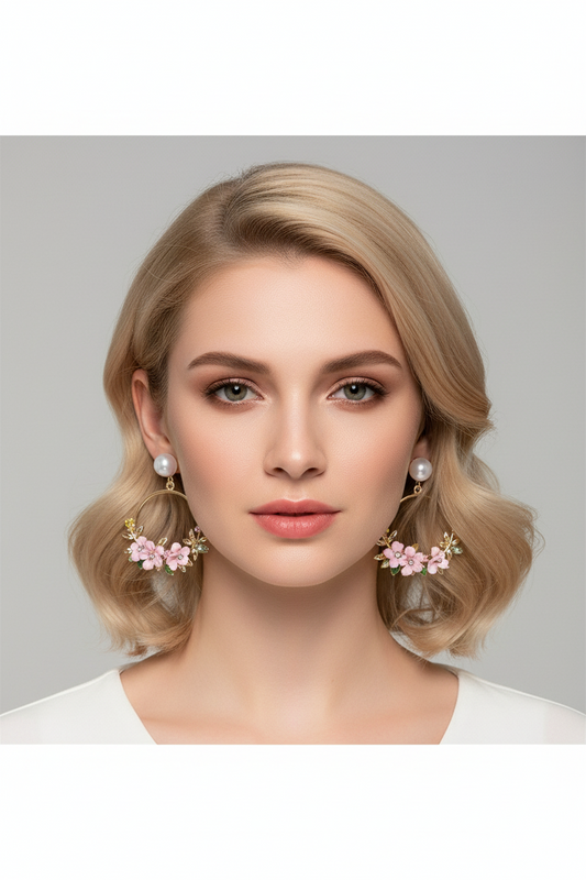 Pearl Blossom Hoops