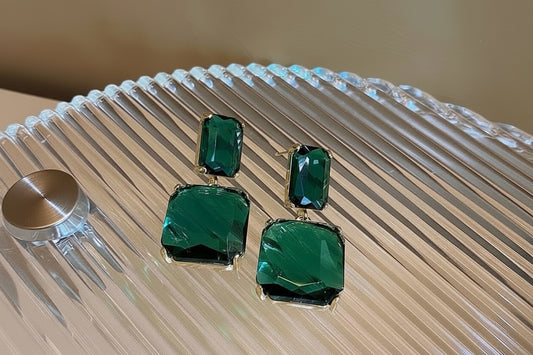 Emerald Duo Drop Earrings