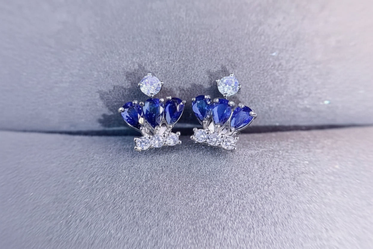 Sapphire Crown Studs