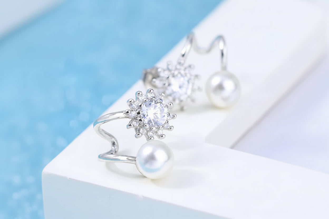 Snowflake Pearl Cuffs