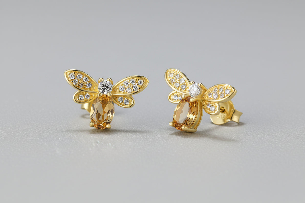 Crystal Bee Studs