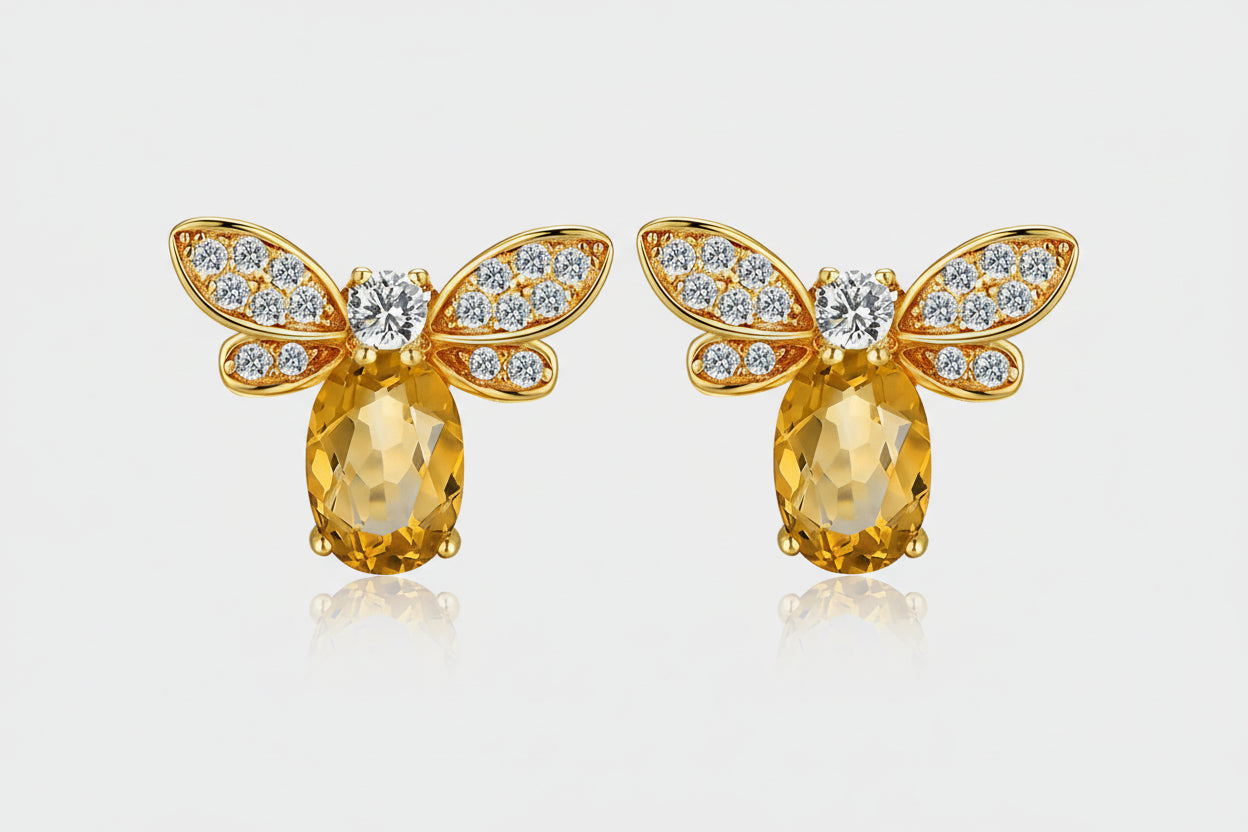 Crystal Bee Studs