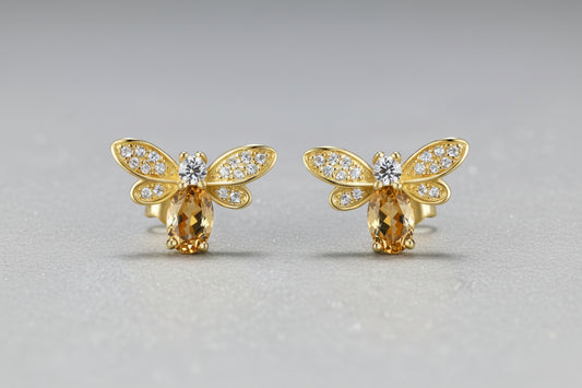 Crystal Bee Studs