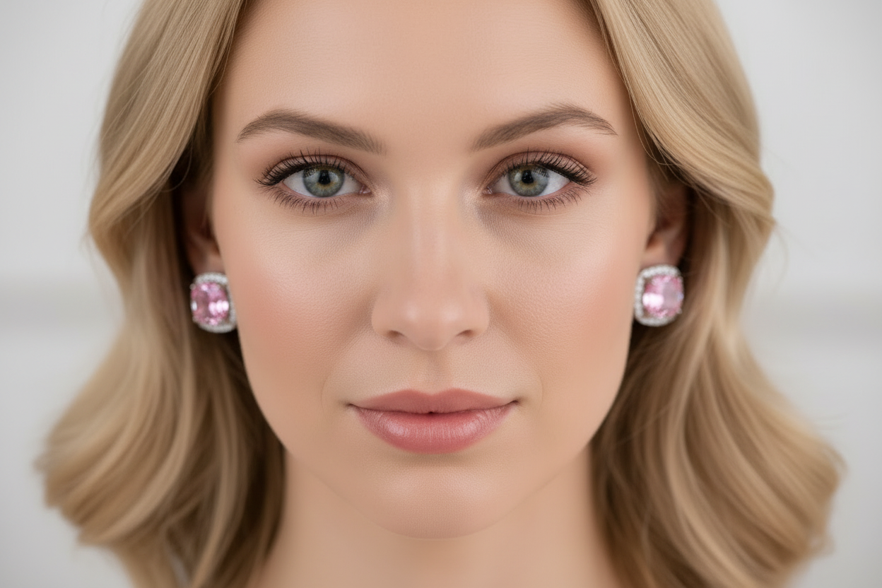 Pink & Yellow Halo Studs