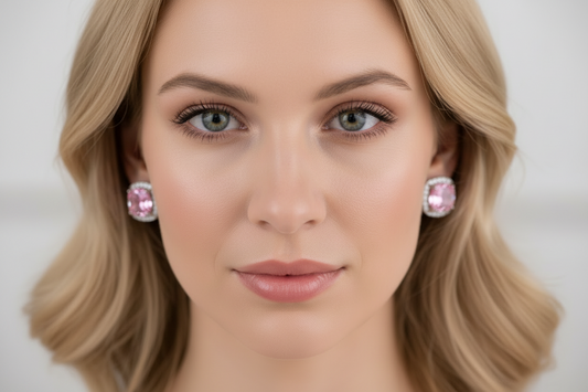 Pink & Yellow Halo Studs