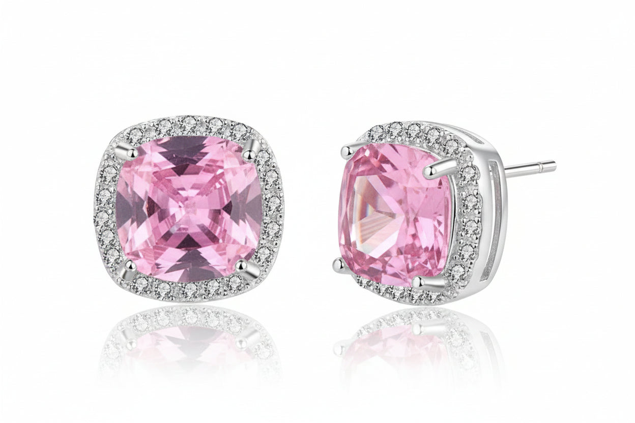 Pink & Yellow Halo Studs